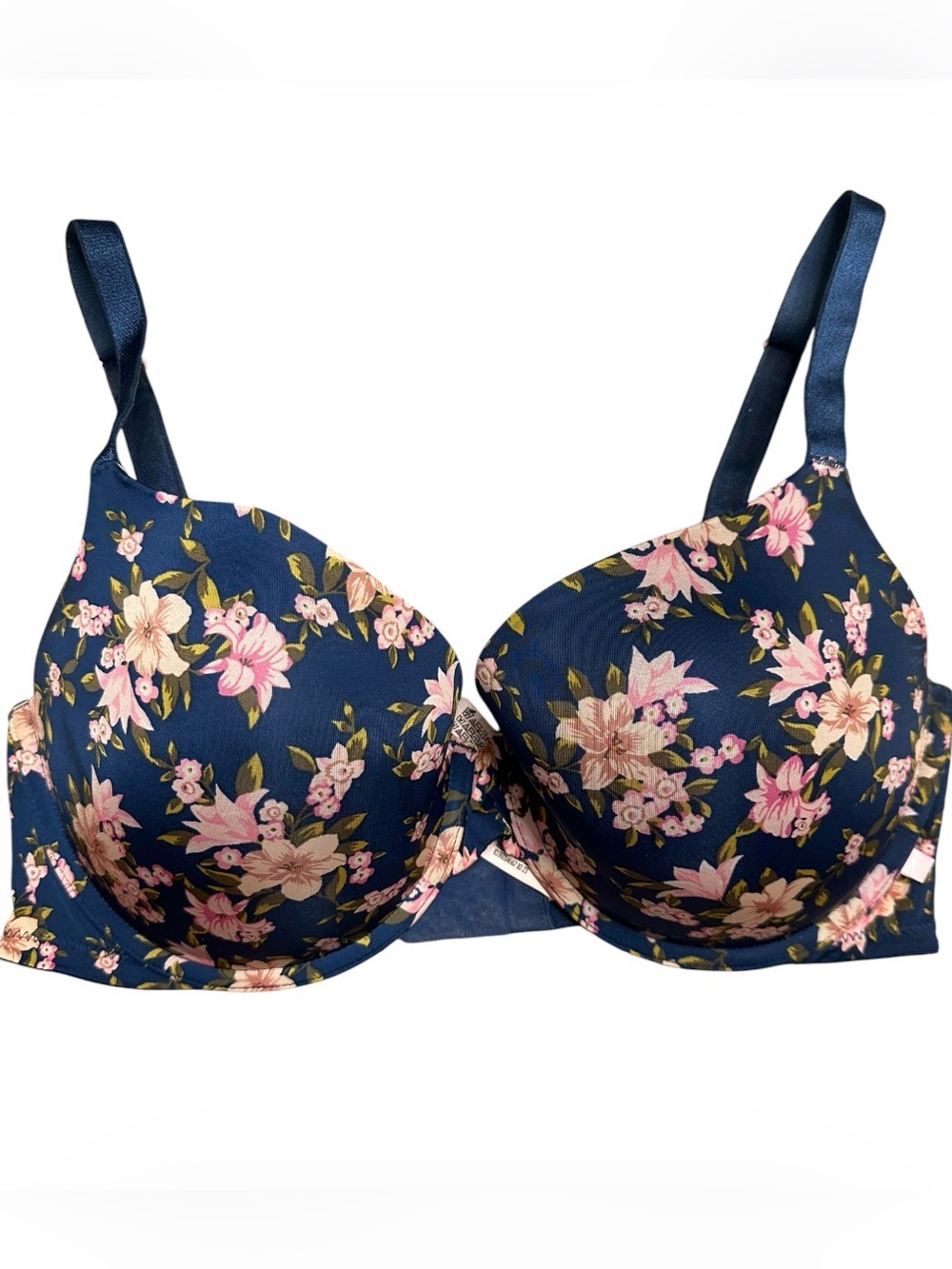 Victoria’s Secret Blue Pink Floral Lightly Lined Demi T Shirt Bra 36DD/36E